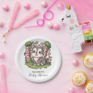Lovely Mystical Wolf Baby Shower Paper Plates