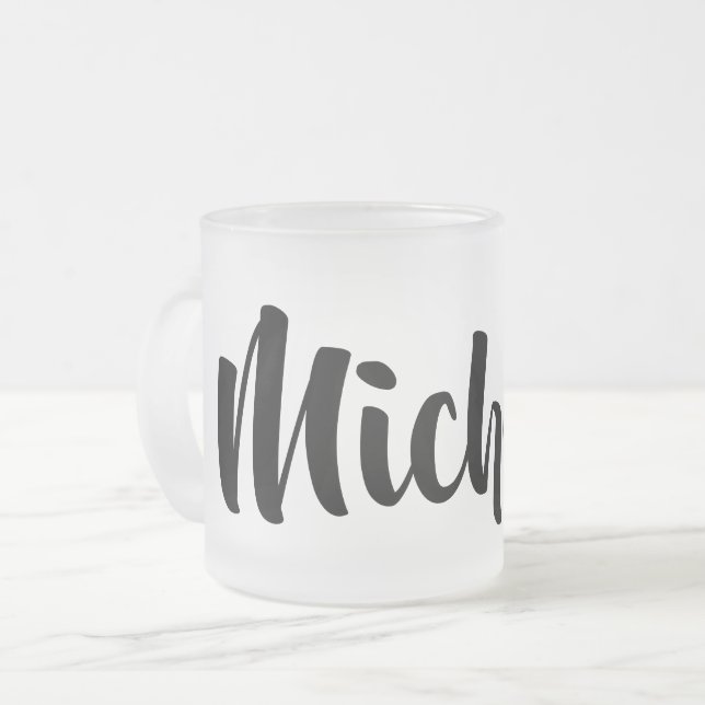 Lovely Name Frosted Glass Coffee Mug (Front Left)