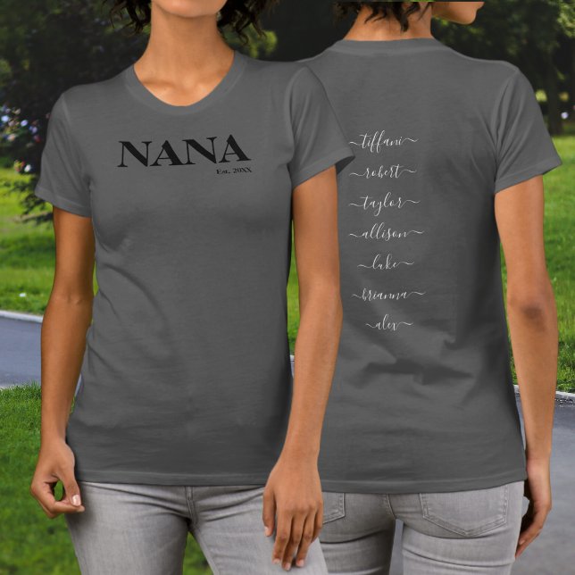 Lovely Nana with Kids Names Year T-Shirt (Creator Uploaded)