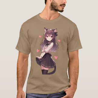Lovely Neko Anime Girl family T-Shirt