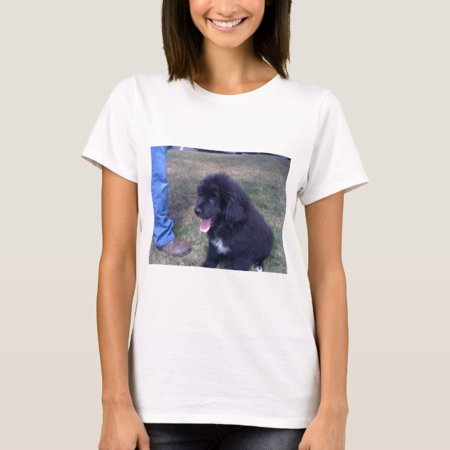 Lovely Newfie puppy (Newfoundland dog breed) T-Shirt (Front)