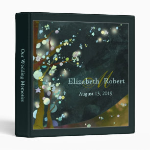 Lovely Night Dark Forest Green Wedding Photo Album Binder