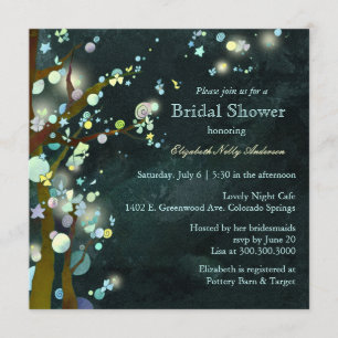 Lovely Night Elf Forest Bridal Shower Invitation