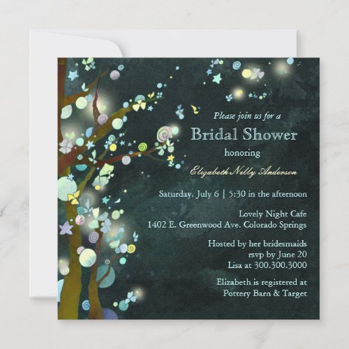 Lovely Night Elf Forest Bridal Shower Invitations