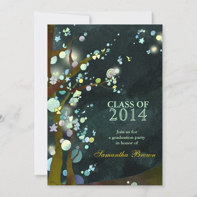 Lovely Night Graduation Party Invitations (Front)