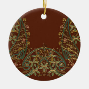 Lovely Nouveau Floral With Lily Ceramic Ornament
