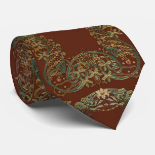 Lovely Nouveau Floral With Lily Neck Tie