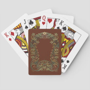 Lovely Nouveau Floral With Lily Poker Cards