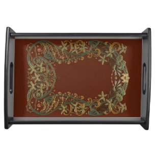Lovely Nouveau Floral With Lily Serving Tray