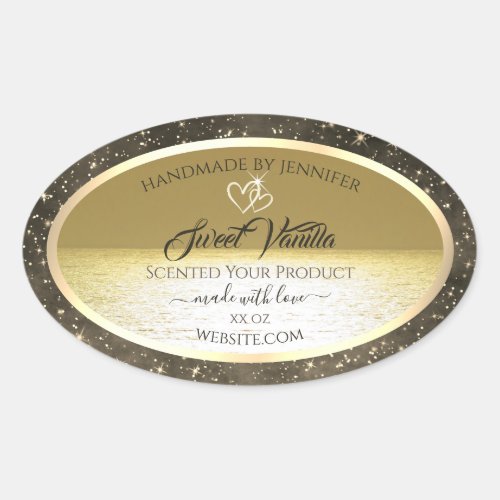 Lovely Ocean Gold and Beige Colored Product Labels