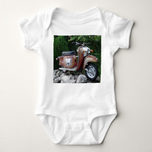 Lovely Old Scooter Baby Jersey Bodysuit White Baby Bodysuit