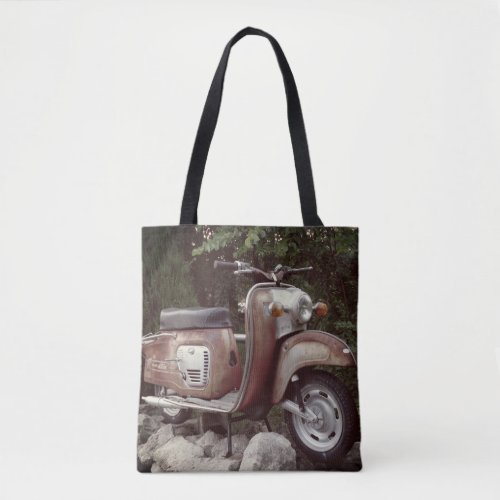 Lovely Old Scooter Custom All_Over_Print Tote Bag