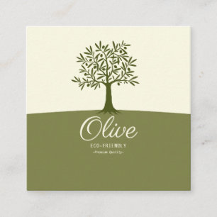 Lovely Olive Tree With Fruit Square Business Card