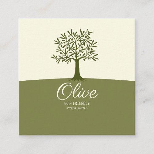 Lovely Olive Tree With Fruit Square Business Card