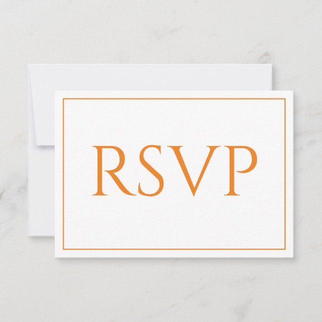 Lovely orange and White RSVP (Front)