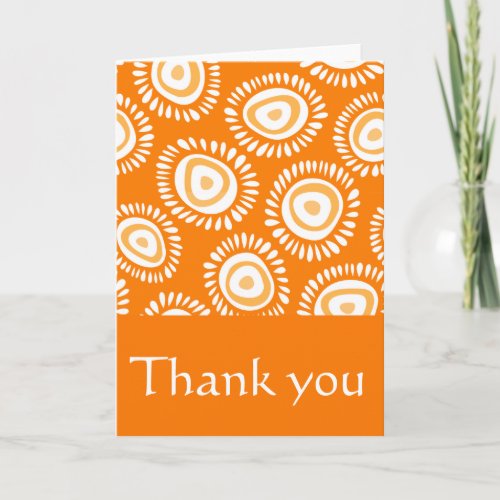 Lovely orange funky flowers Thank You Card