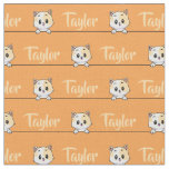 Lovely Orange Kitten with Custom Name Printed Fabric