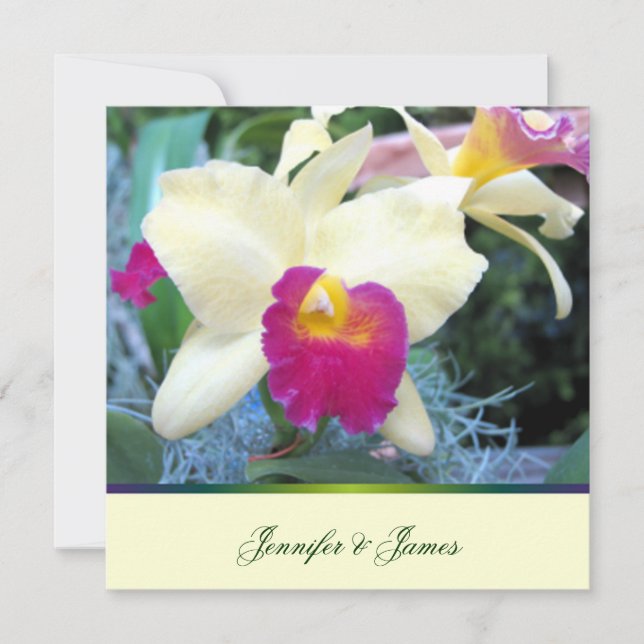Lovely Orchid Wedding Invitation (Front)