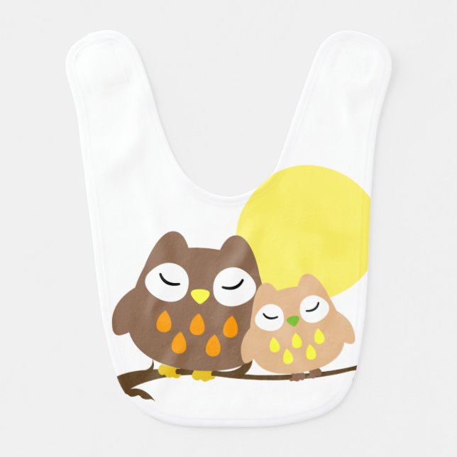 Lovely Owl Baby Bib (Front)