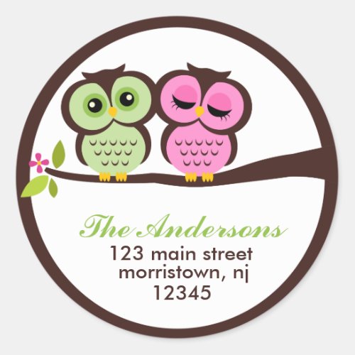 Lovely Owls Address Labels