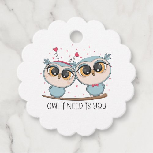 Lovely Owls in Love Favor Tags