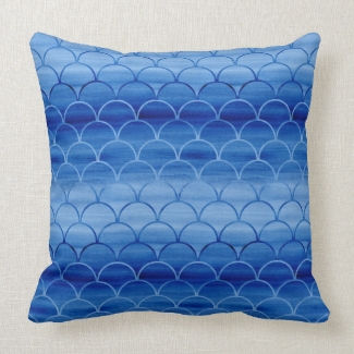 Lovely Painted Light and Dark Blue Scale Pattern