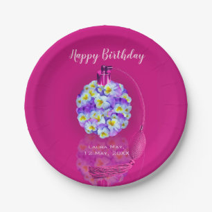 Lovely Pansy Atomizer Birthday Party Paper Plates
