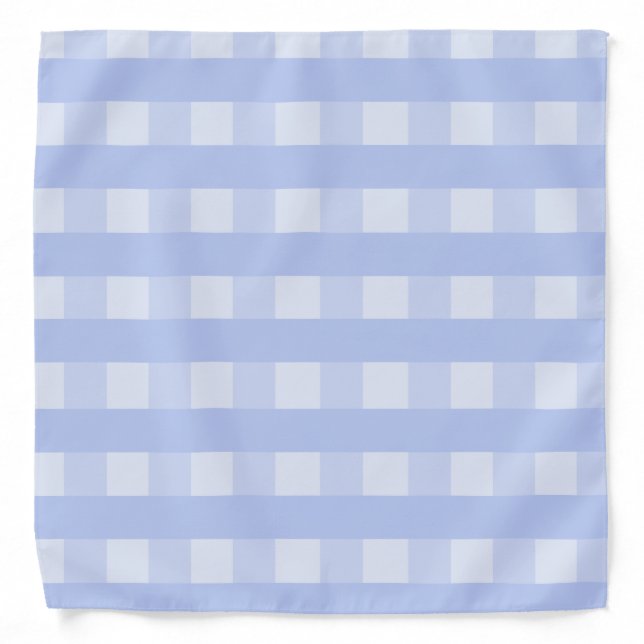 Lovely Pastel Baby Blue Plaid Gingham Bandana (Front)