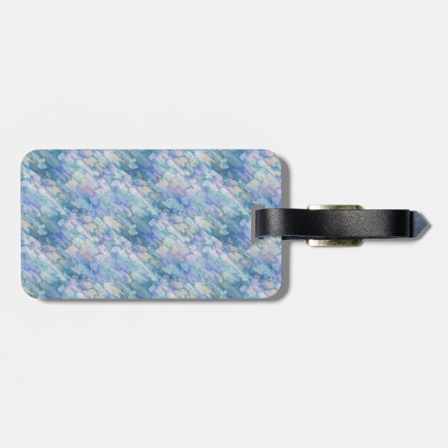 Lovely Pastel Blue & Pink Travel Tag (Back Horizontal)