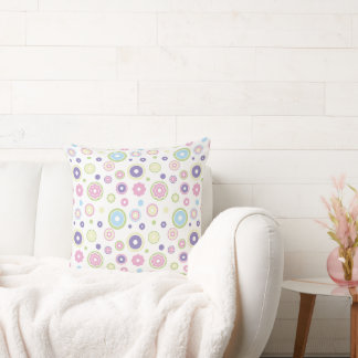 Lovely pastel-coloured circle pattern. throw pillow