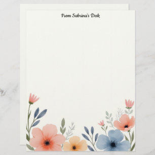 Lovely Pastel Flowers Letterhead