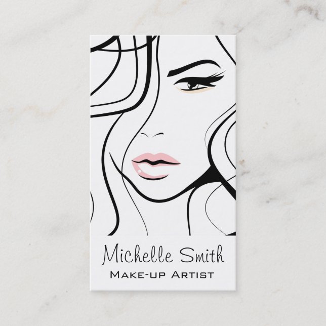 Lovely pastel make up artist  branding business card (Front)