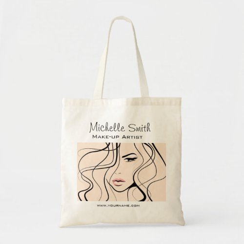 Lovely pastel make up artist  branding tote bag