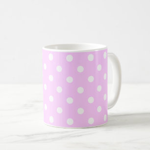 Lovely Pastel Pink Color With White Polka Dots Coffee Mug