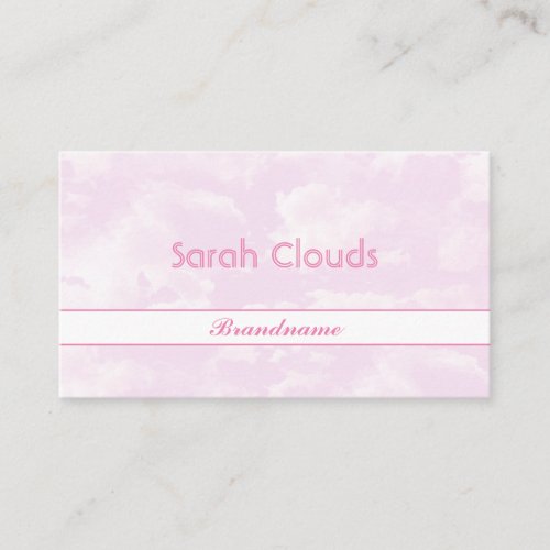 Lovely Pastel Pink Sky Clouds Trendy Girls Style Business Card