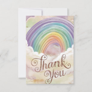 Lovely Pastel Rainbow and Clouds  Thank You Card