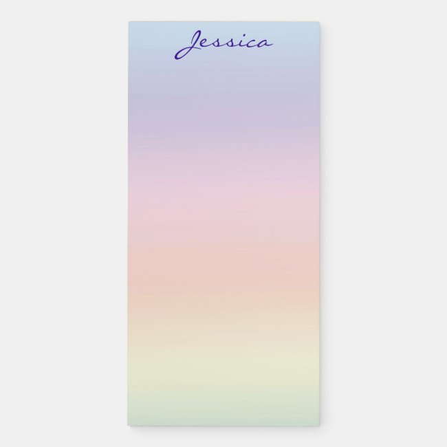 Lovely Pastel Rainbow Magnetic Fridge Notepad