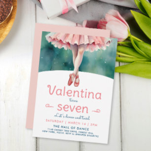 Lovely Pastel Tutu Ballerina Dance Girl Birthday Invitation