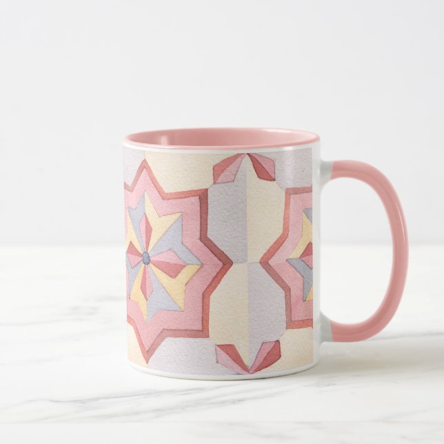 Lovely pastel watercolor tile pattern Classic gift Mug (Right)