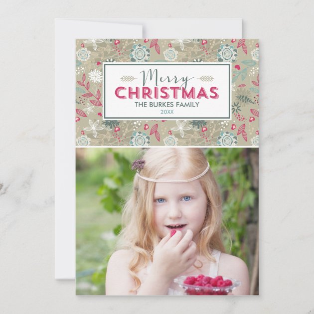 Lovely Pattern Christmas Holiday Photo Cards