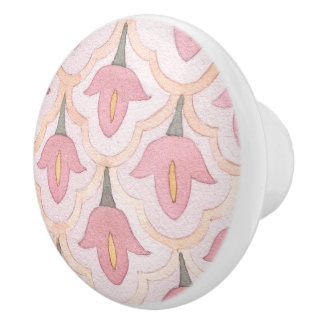 Lovely pattern of watercolor floral Pretty pink Ceramic Knob