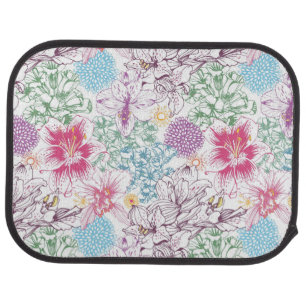 Lovely pattern with colorful flowers car mat