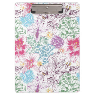Lovely pattern with colorful flowers clipboard