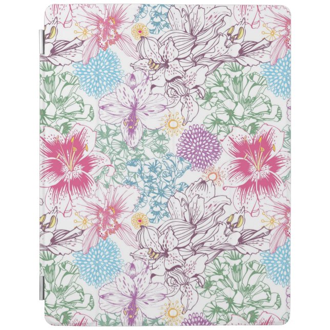 Lovely pattern with colorful flowers iPad air cover (Front)