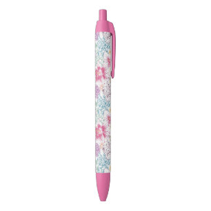 Lovely pattern with colorful flowers pen