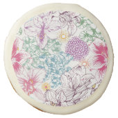 Lovely pattern with colorful flowers sugar cookie (Front)