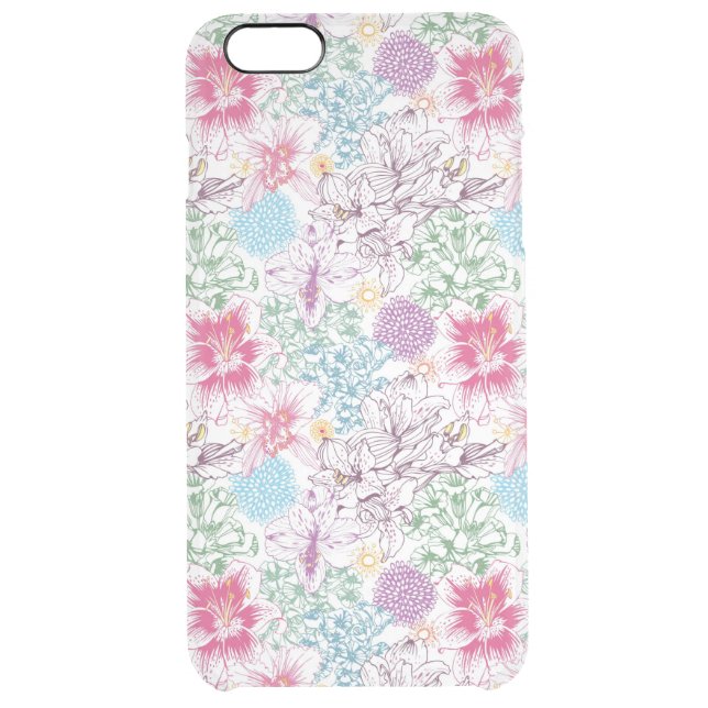 Lovely pattern with colorful flowers uncommon iPhone case (Back)
