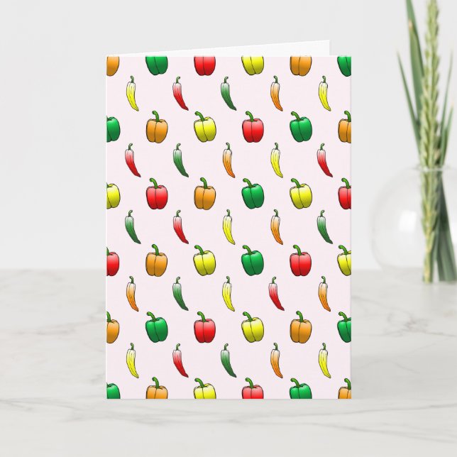 Lovely pattern with peppers and long sweet peppe card (Front)