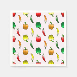 Lovely pattern with peppers and long sweet peppe napkins