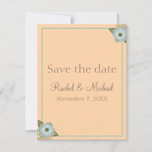 Lovely Peach and Teal Wedding Affair Save The Date